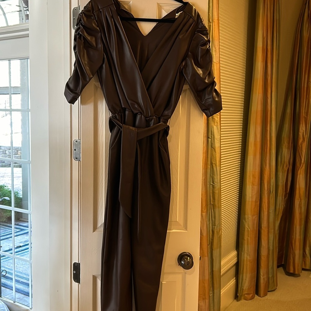 Amanda Uprichard pleather jumpsuit